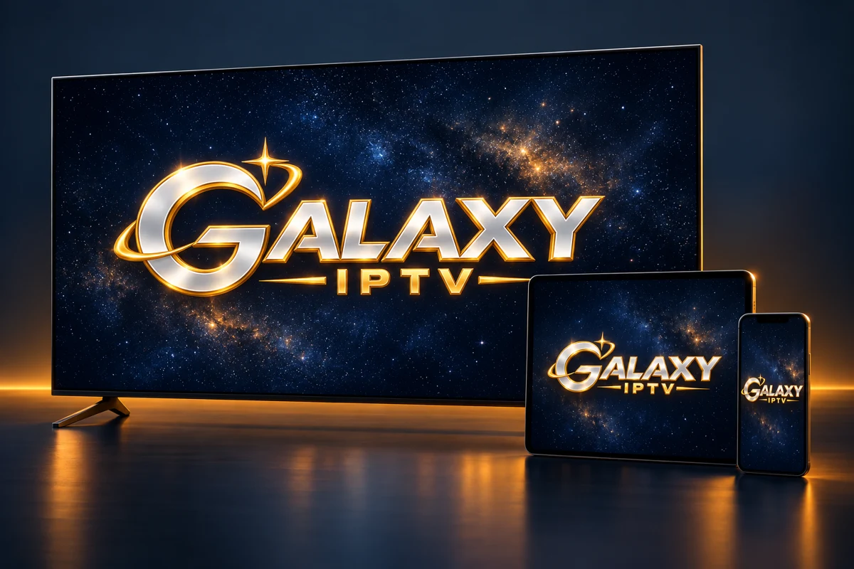 TV, tablet e smartphone con il logo Galaxy IPTV